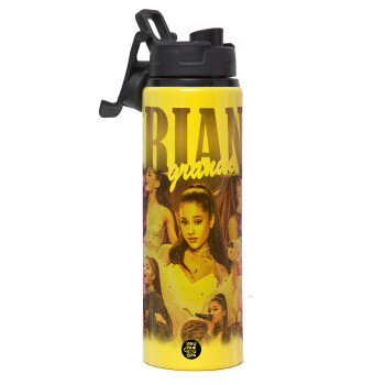 Ariana Grande, Metallic water bottle with safety lid, 850ml aluminum