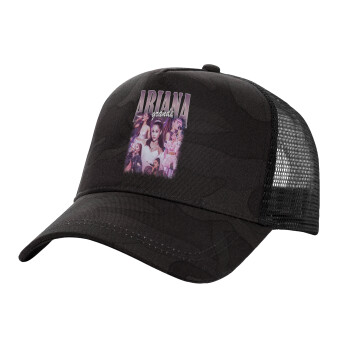Ariana Grande, Adult Structured Trucker Hat, with Mesh, Dark Army (100% COTTON, ADULT, UNISEX, ONE SIZE)