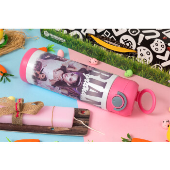 Ariana Grande, Πασχαλινή Λαμπάδα με Παιδικό παγούρι θερμό, ανοξείδωτο, με καλαμάκι ασφαλείας, ΡΟΖ (500ml)