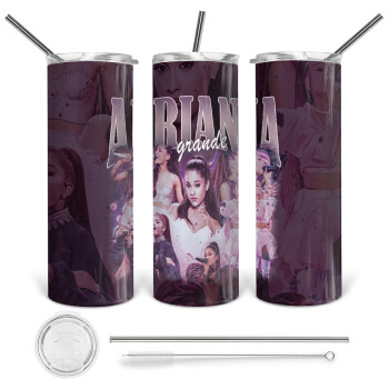 Ariana Grande, Tumbler stainless steel 600ml, with metal straw & cleaning brush