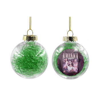 Ariana Grande, Transparent Christmas tree ball ornament with green filling 8cm