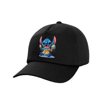 Stitch Ice cream, Καπέλο παιδικό Baseball, 100% Βαμβακερό,  Μαύρο