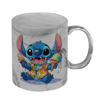 Stitch Ice cream, Mug ceramic marble style, 330ml