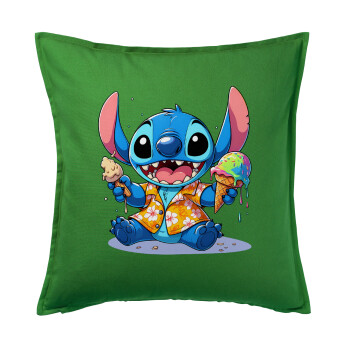 Stitch Ice cream, Sofa cushion Green 50x50cm includes filling