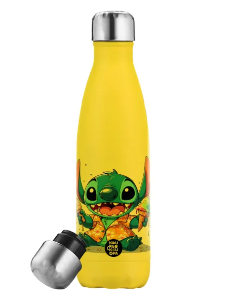 Stitch Ice cream — Yellow Stainless Steel Metallic Thermos, double-walled, 500ml