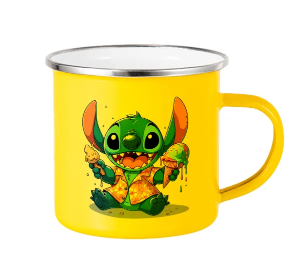 Stitch Ice cream — Yellow Enamel Metallic Cup 360ml