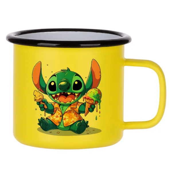 Stitch Ice cream — Κούπα Μεταλλική εμαγιέ ΜΑΤ Κίτρινη 360ml