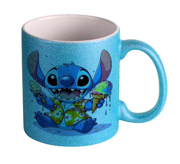 Stitch Ice cream — Κούπα Σιέλ Glitter που γυαλίζει, κεραμική, 330ml