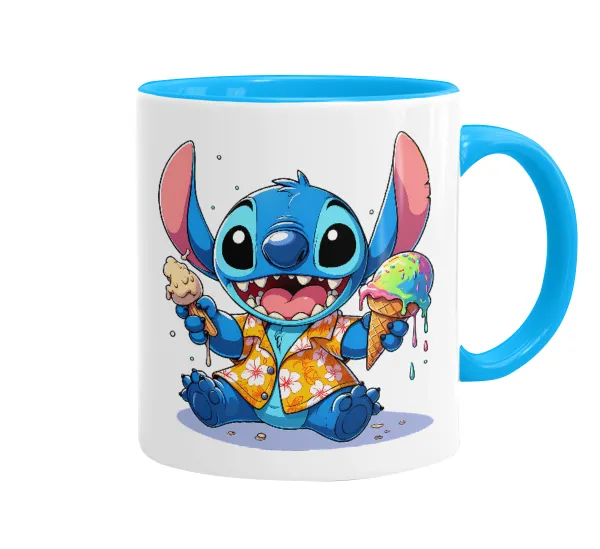 Stitch Ice cream — Κούπα χρωματιστή γαλάζια, κεραμική, 330ml