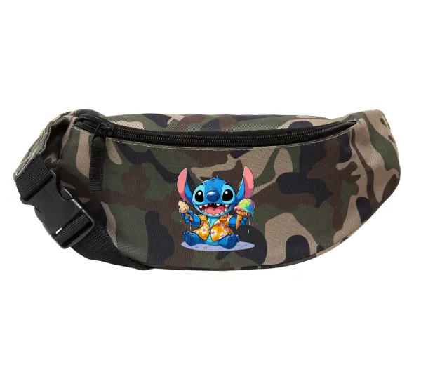 Stitch Ice cream — Unisex waist bag (banana) in Jungle camouflage color with 2 pockets