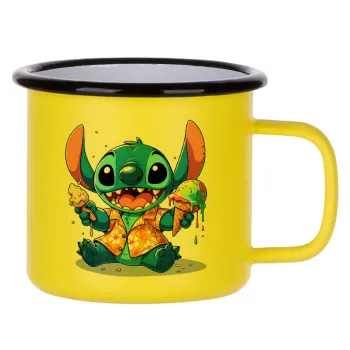 Stitch Ice cream, Κούπα Μεταλλική εμαγιέ ΜΑΤ Κίτρινη 360ml