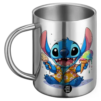 Stitch Ice cream, Ανοξείδωτη Μεταλλική Κούπα 450ml - Διπλού Τοιχώματος