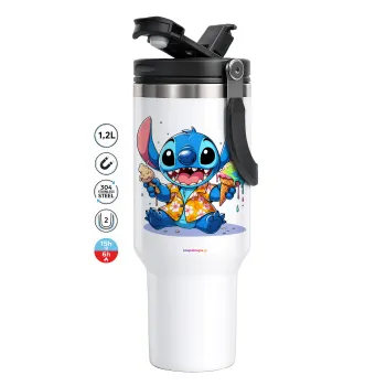 Stitch Ice cream, Mega Tumbler με καπάκι, διπλού τοιχώματος (θερμό) 1,2L