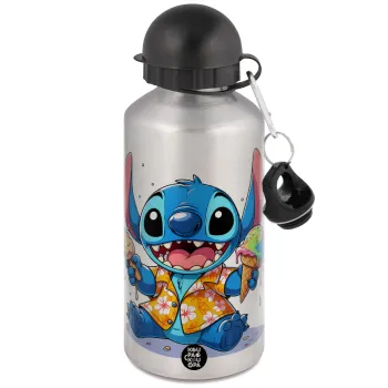 Stitch Ice cream, Μεταλλικό παγούρι νερού, Ασημένιο, αλουμινίου 500ml