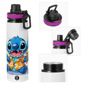 Stitch Ice cream, Metallic water bottle with safety lid, 850ml aluminum