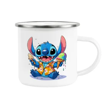 Stitch Ice cream, Κούπα Μεταλλική εμαγιέ λευκη 360ml
