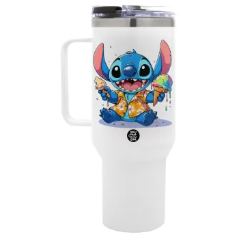 Stitch Ice cream, Mega Tumbler με καπάκι, διπλού τοιχώματος (θερμό) 1,2L