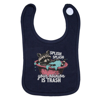 Splish splash your opinion is trash, Σαλιάρα με Σκρατς 100% Organic Cotton Μπλε (0-18 months)