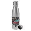 Metallic water bottle, stainless steel, 750ml