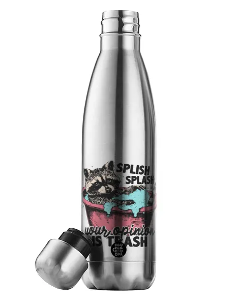 Splish splash your opinion is trash — Μεταλλικό παγούρι θερμός Inox (Stainless steel), διπλού τοιχώματος, 500ml