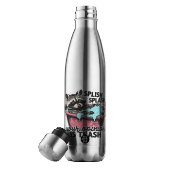 Splish splash your opinion is trash, Μεταλλικό παγούρι θερμός Inox (Stainless steel), διπλού τοιχώματος, 500ml