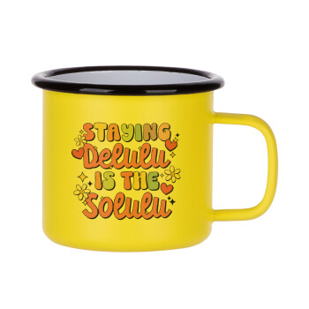 Delulu, Metallic enamel MATT Yellow cup 360ml