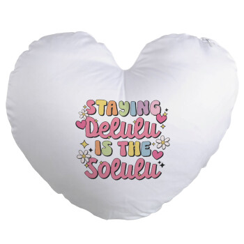 Delulu, Μαξιλάρι καναπέ καρδιά 40x40cm περιέχεται το  γέμισμα