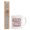 Easter Set, Ceramic Cup (330ml) & Easter aromatic flat candle (30cm) (GRAY)