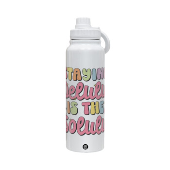 Delulu, 1L Stainless Steel Thermal Bottle with Phone Holder & Double Wall Insulation