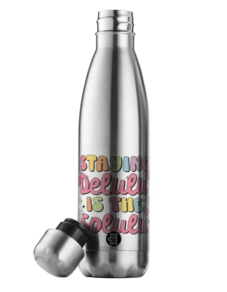Delulu — Μεταλλικό παγούρι θερμός Inox (Stainless steel), διπλού τοιχώματος, 500ml