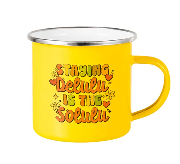 Delulu — Yellow Enamel Metallic Cup 360ml