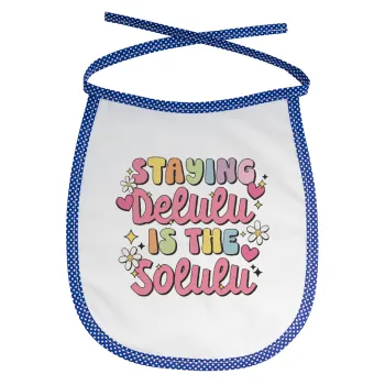 Delulu, Σαλιάρα μωρού αλέκιαστη με κορδόνι Μπλε