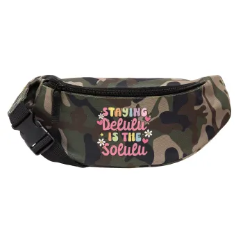 Delulu, Unisex waist bag (banana) in Jungle camouflage color with 2 pockets