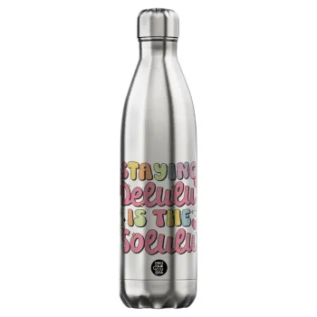 Delulu, Inox (Stainless steel) hot metal mug, double wall, 750ml