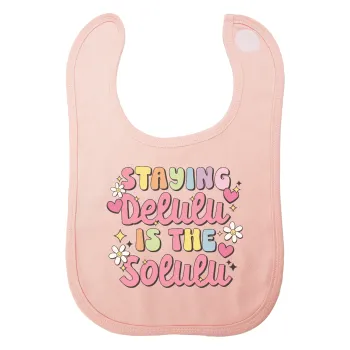 Delulu, Σαλιάρα με Σκρατς ΡΟΖ 100% Organic Cotton (0-18 months)