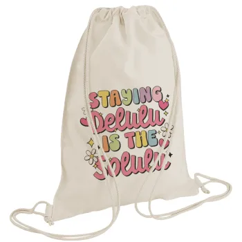 Delulu, Τσάντα πλάτης πουγκί GYMBAG natural (28x40cm)