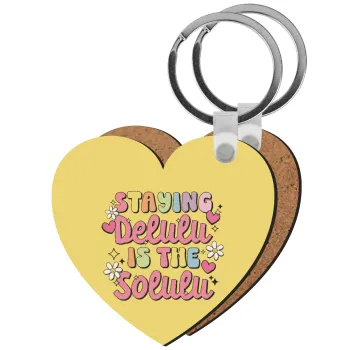 Delulu, Μπρελόκ Ξύλινο καρδιά MDF