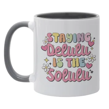 Delulu, Κούπα χρωματιστή γκρι, κεραμική, 330ml