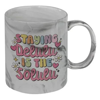 Delulu, Mug ceramic marble style, 330ml
