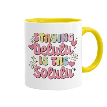 Delulu, Mug colored yellow, ceramic, 330ml