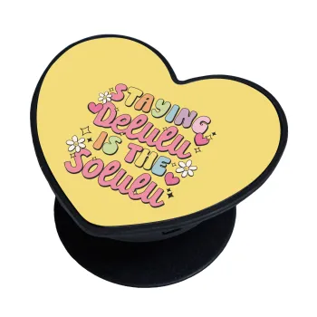 Delulu, Phone Holders Stand  καρδιά Μαύρο Βάση Στήριξης Κινητού στο Χέρι