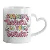 Mug heart handle, ceramic, 330ml