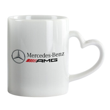 AMG Mercedes, Mug heart handle, ceramic, 330ml