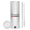 Tumbler stainless steel 600ml, with metal straw & cleaning brush