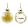 Transparent Christmas tree ball ornament with gold filling 8cm