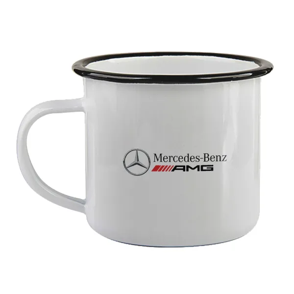 AMG Mercedes — Enamel mug with black rim, 360ml