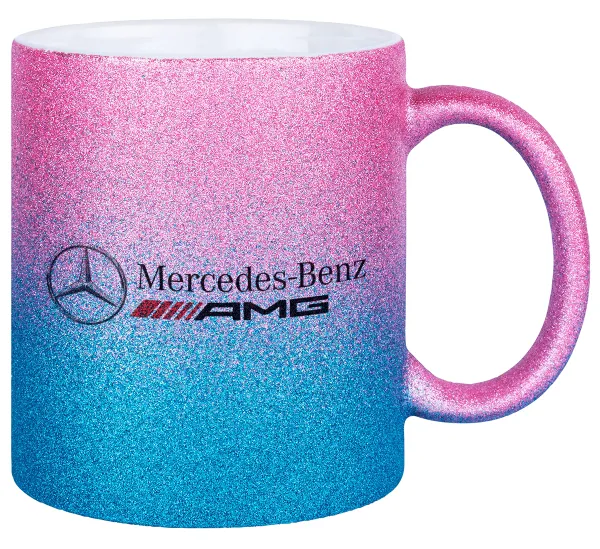 AMG Mercedes — Κούπα Χρυσή/Μπλε Glitter, κεραμική, 330ml