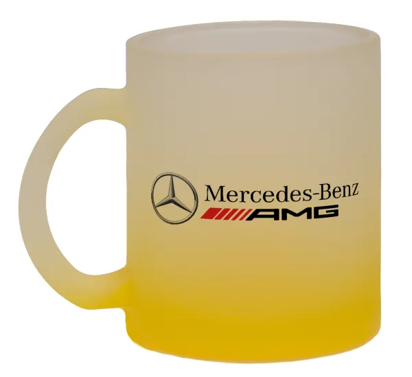 AMG Mercedes — Κούπα γυάλινη δίχρωμη με βάση το κίτρινο ματ, 330ml