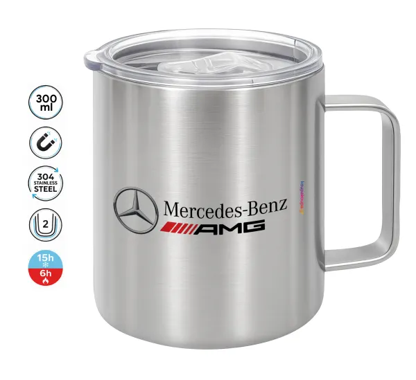 AMG Mercedes — Double-walled stainless steel mug 300ml with temperature-retaining lid