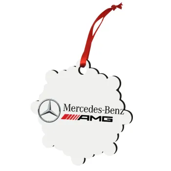 AMG Mercedes, Christmas ornament snowflake wooden 7.5cm